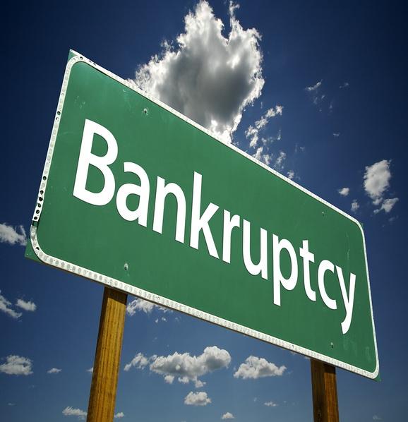 Bankruptcy sign ahead